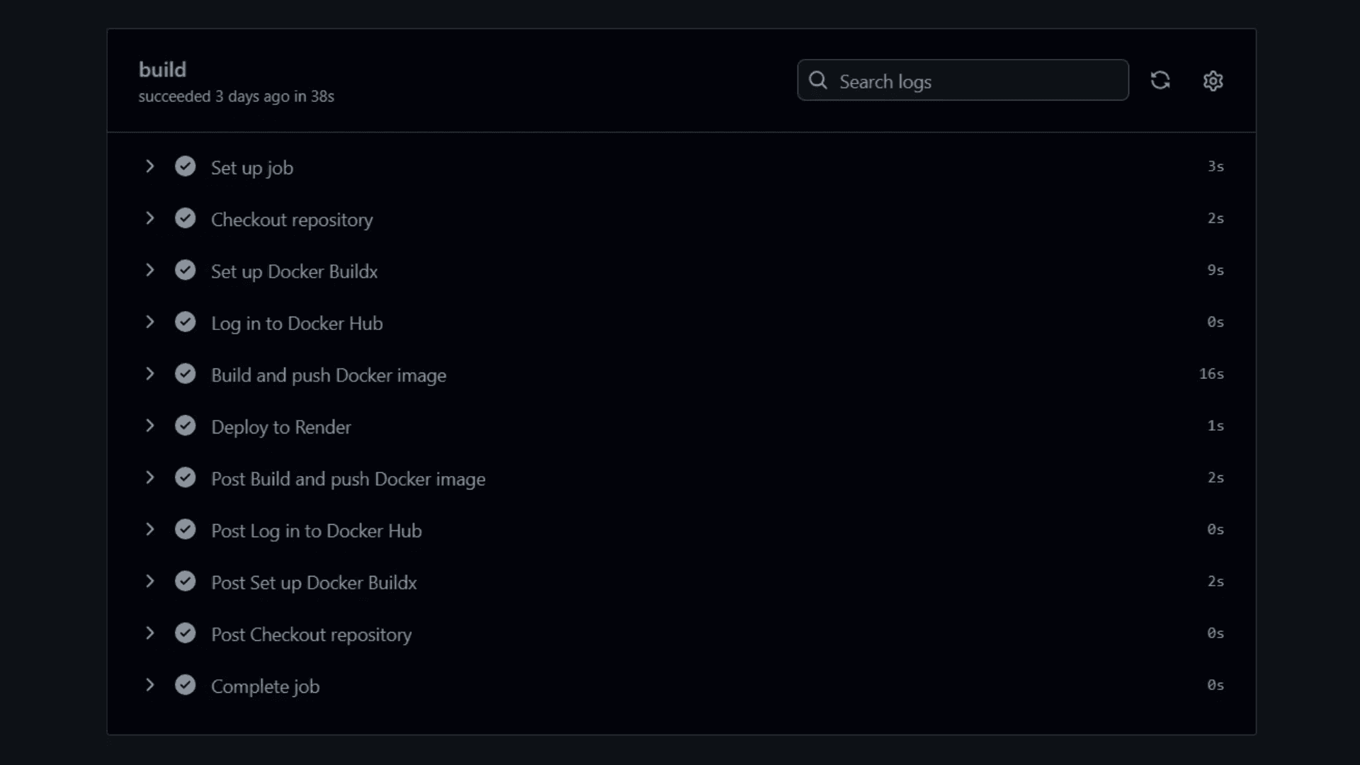 Docker CI/CD Pipeline screenshot